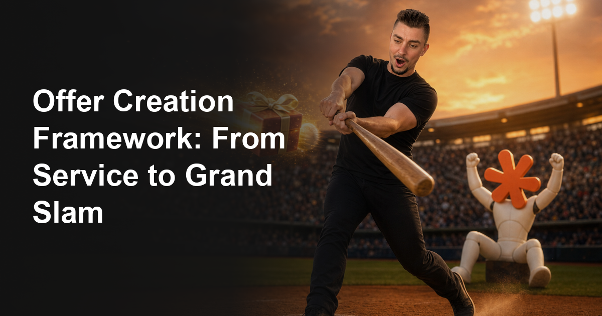 Frederik mid-swing hitting a baseball that transforms into a glowing gift box, the Claude Code mascot cheering in the outfield